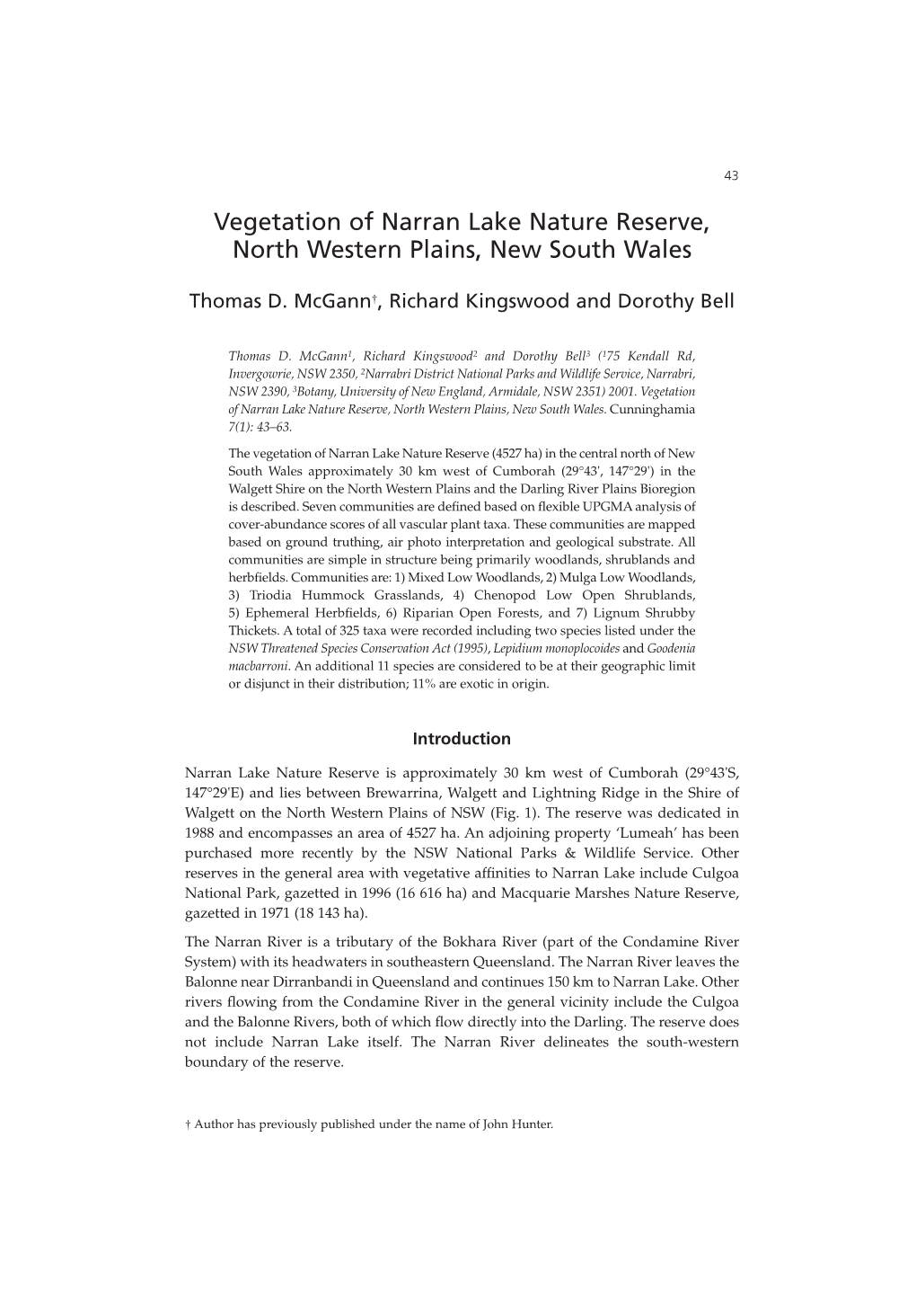 Vegetation of Narran Lake Nature Reserve, North Western Plains, New South Wales