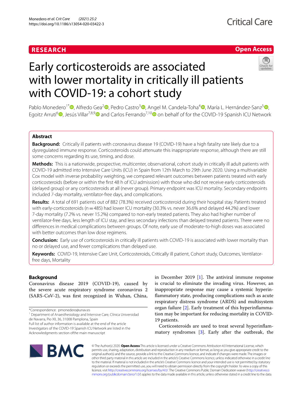 Early Corticosteroids Are Associated with Lower Mortality In