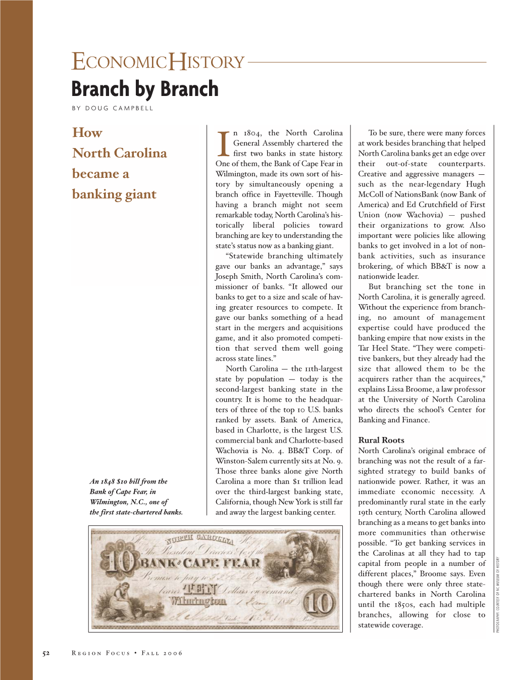 Branch by Branch: How North Carolina Became a Banking Giant
