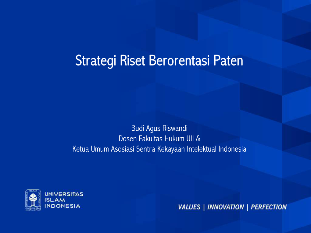 Strategi Riset Berorentasi Paten