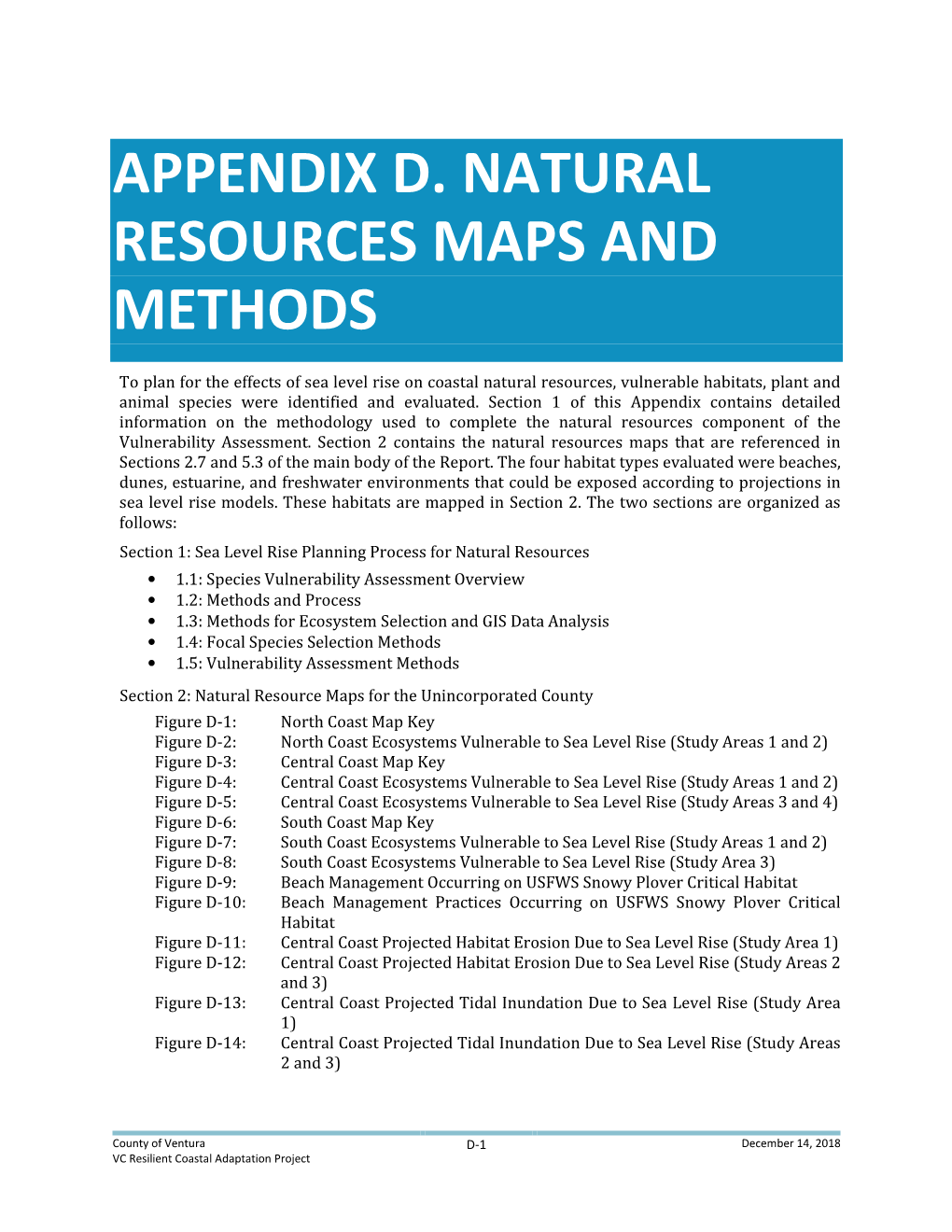 Appendix D. Natural Resources Maps and Methods