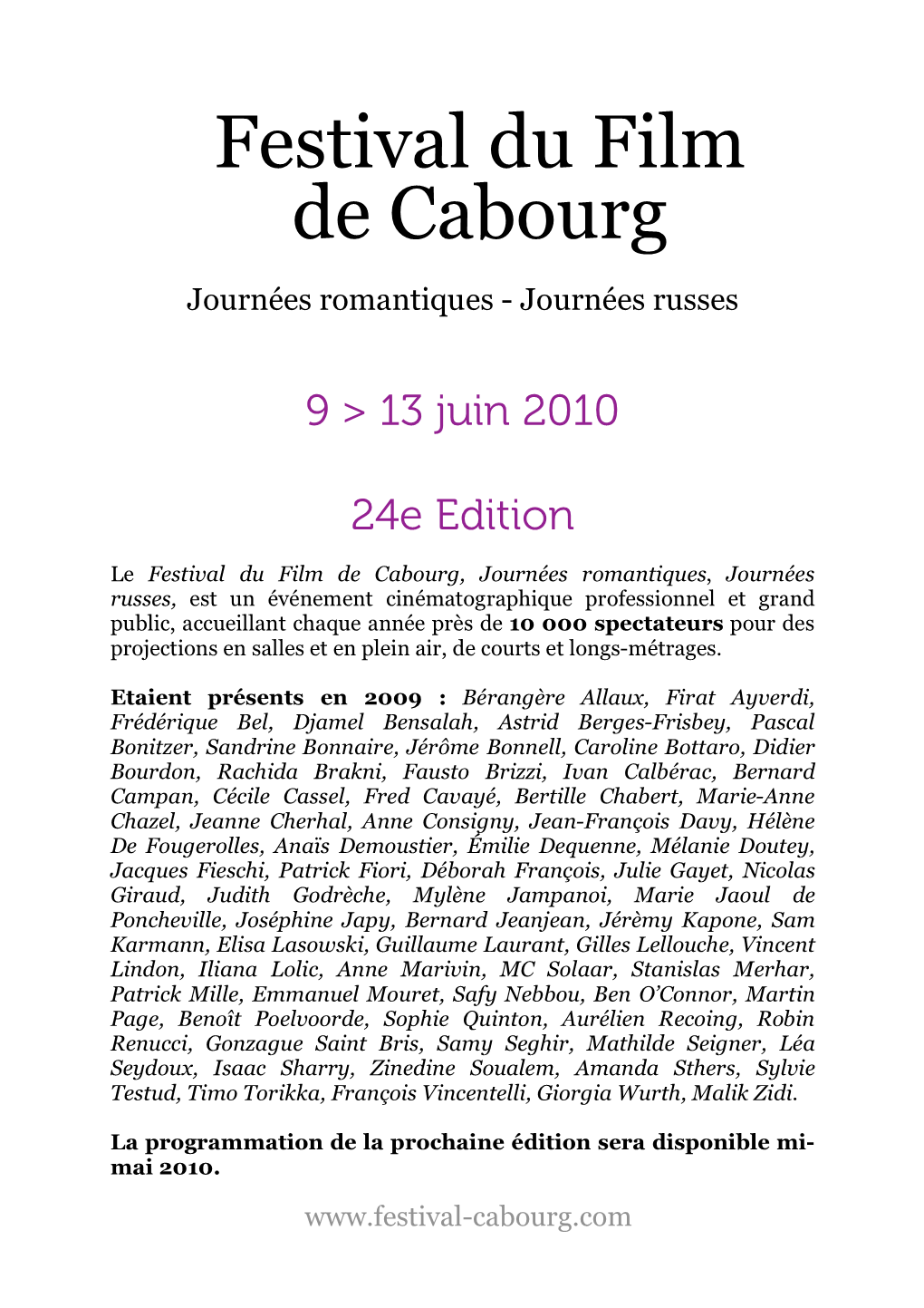 Festival Du Film De Cabourg