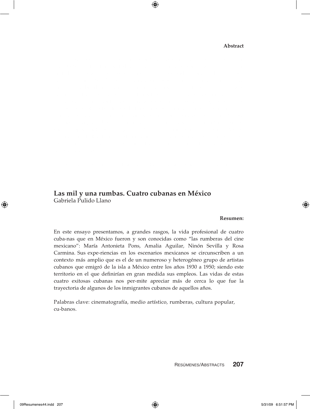 Las Mil Y Una Rumbas. Cuatro Cubanas En México Gabriela Pulido Llano