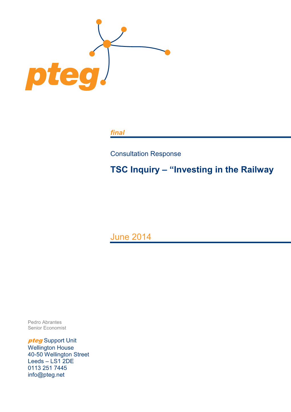 Pteg TSC Rail Infra Response Final.Pdf