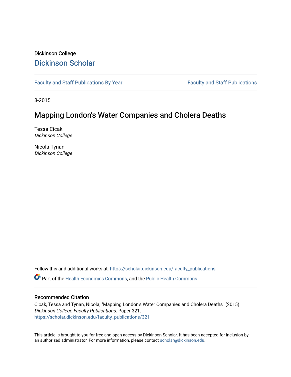 Mapping London's Water Companies and Cholera Deaths