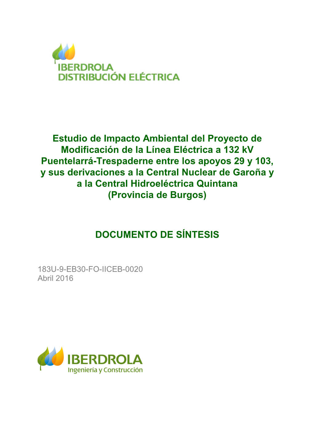 Estudio De Impacto Ambiental Del Proyecto De Modificación De La