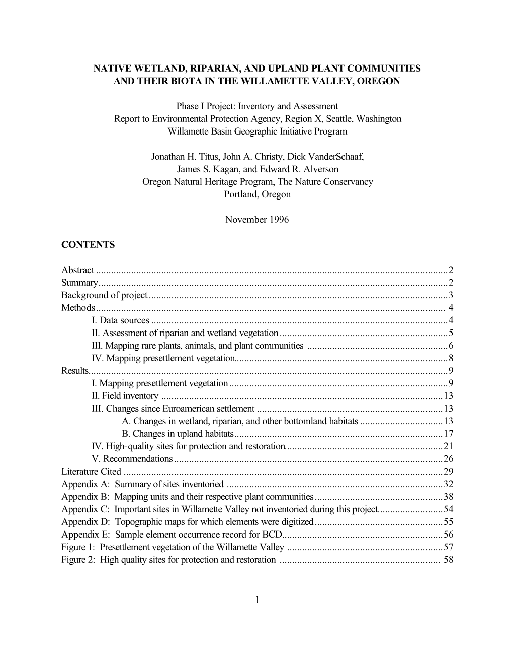 1 Native Wetland, Riparian, And