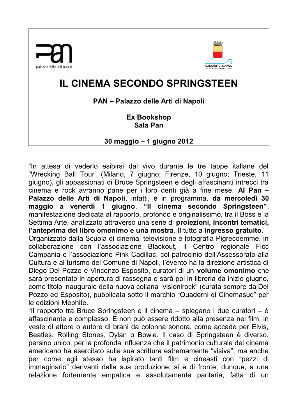 Il Cinema Secondo Springsteen