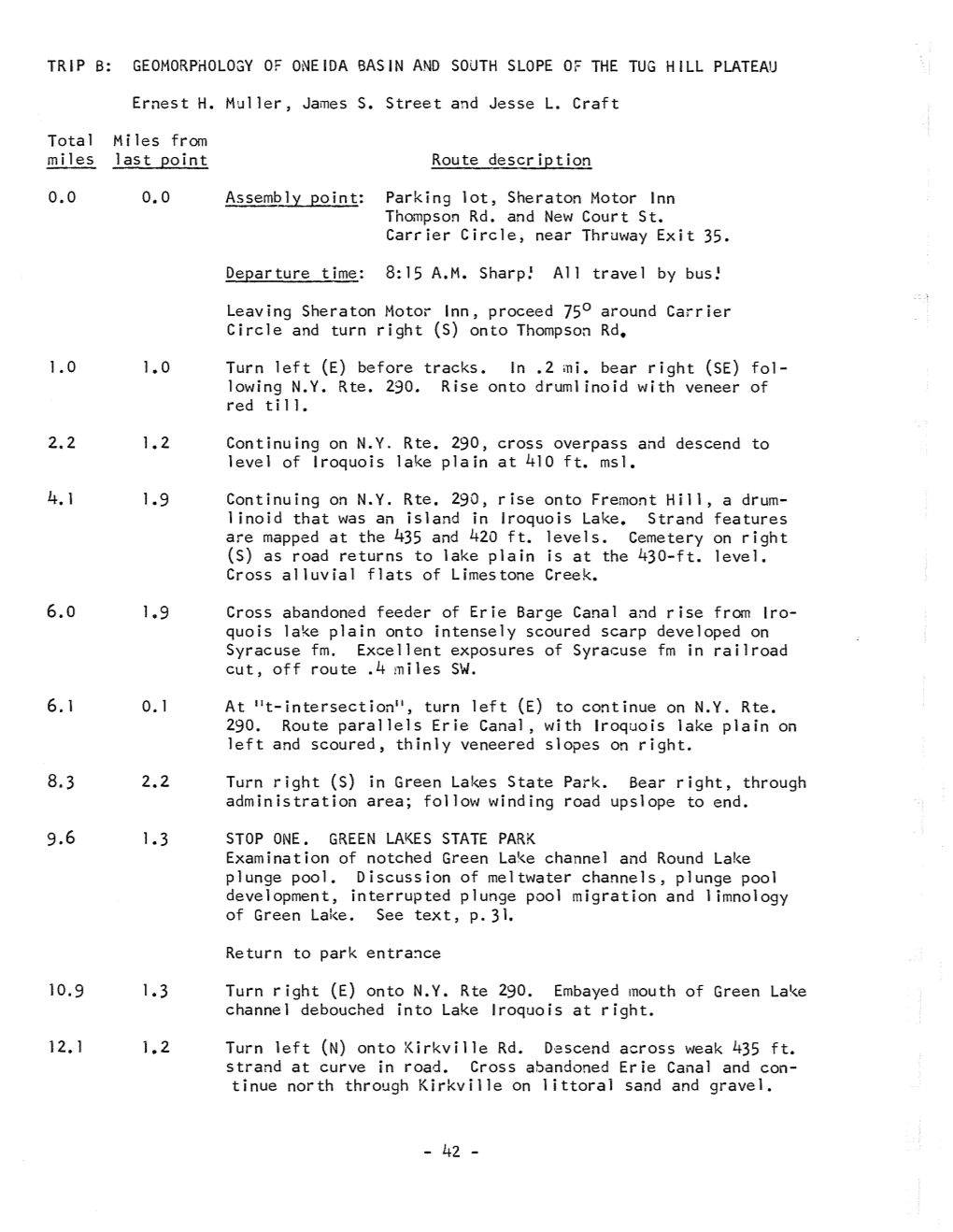 B- Geomorphology If Oneida Basin and South Slope of the Tug Hill