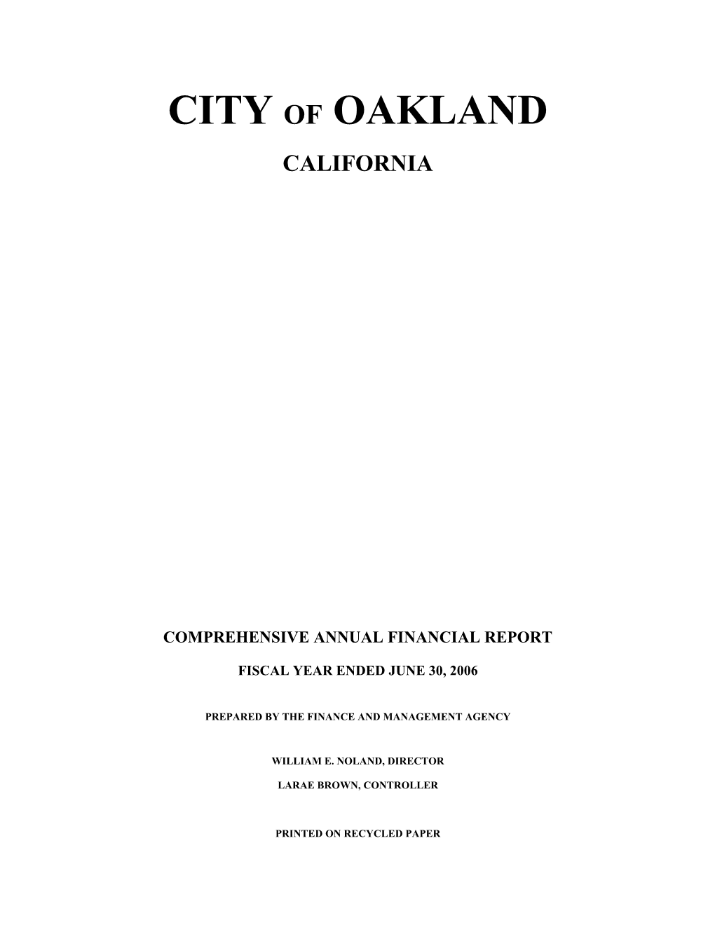 City of Oakland