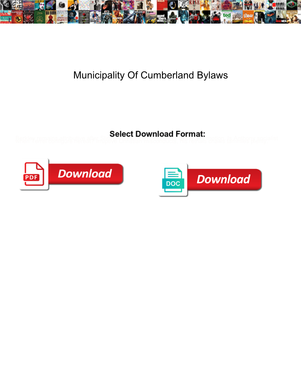 Municipality of Cumberland Bylaws