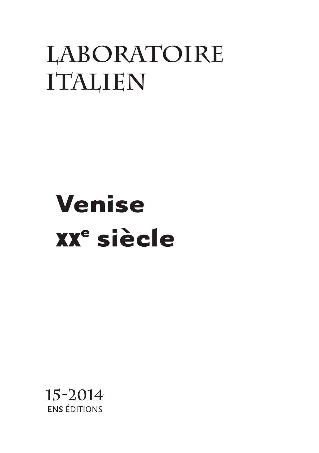 Venise E Siècle