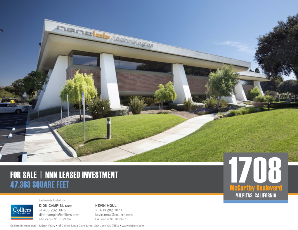 For Sale | Nnn Leased Investment 47,363 Square Feet