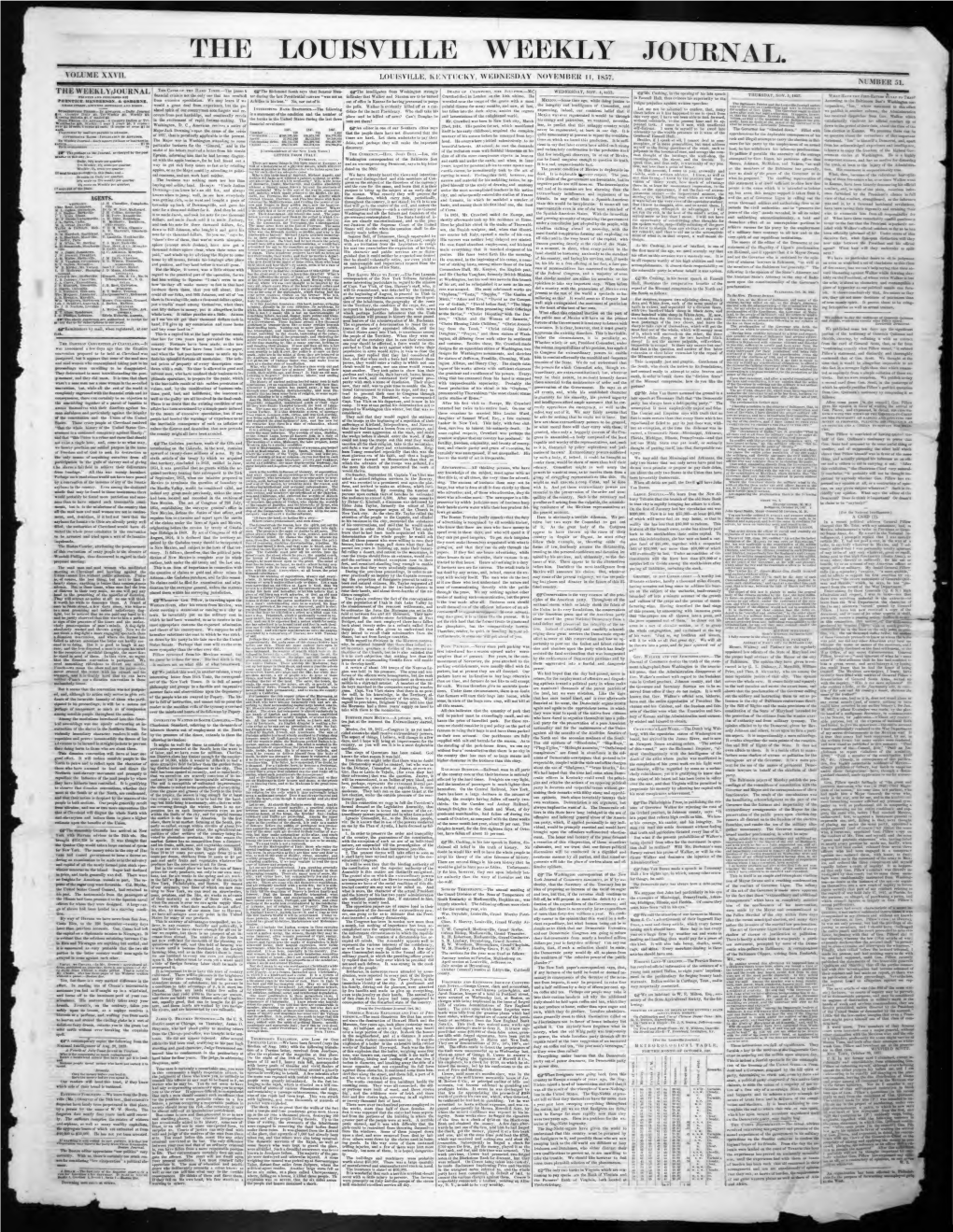 Louisville Weekly Journal: 1857-11-11