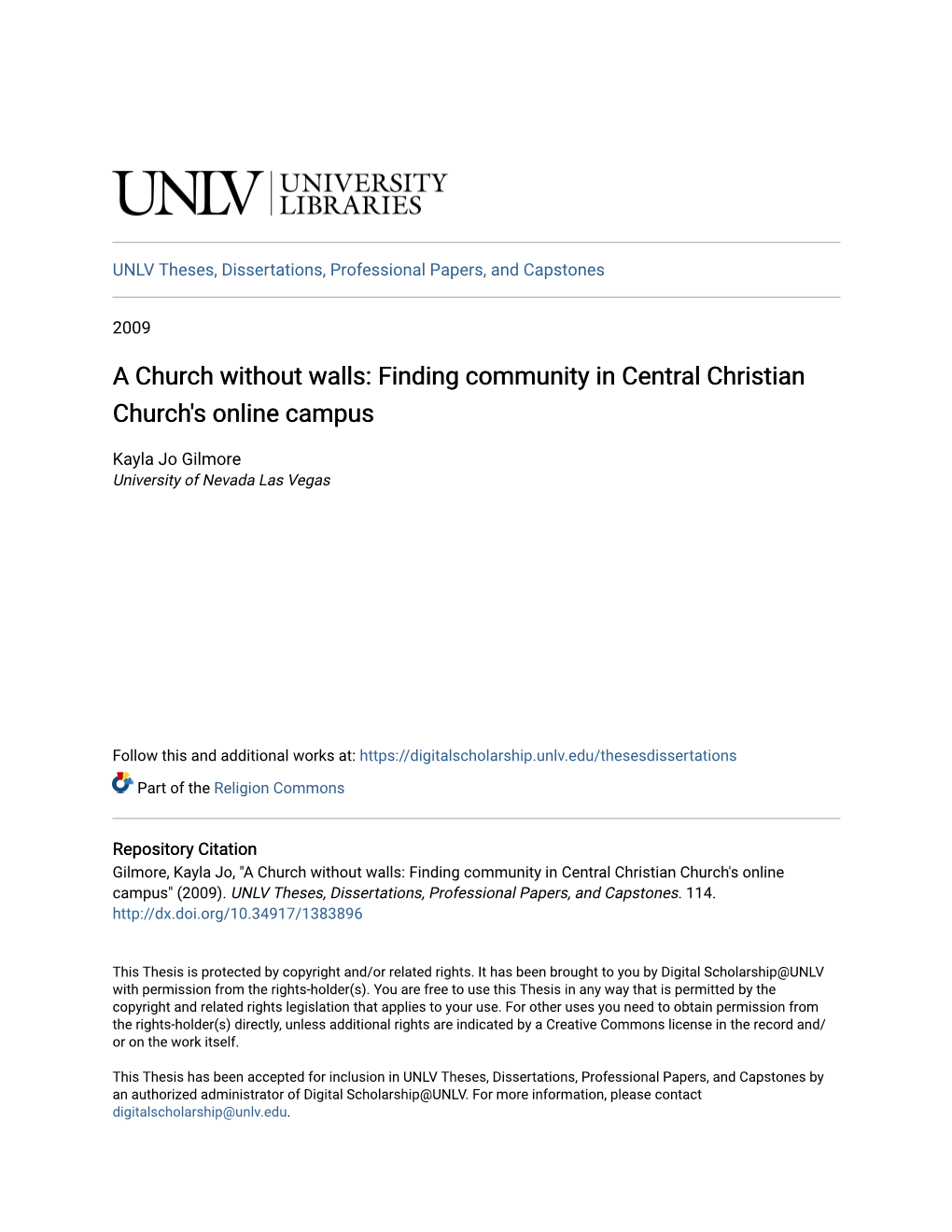 A Church Without Walls: Finding Community in Central Christian Church's Online Campus