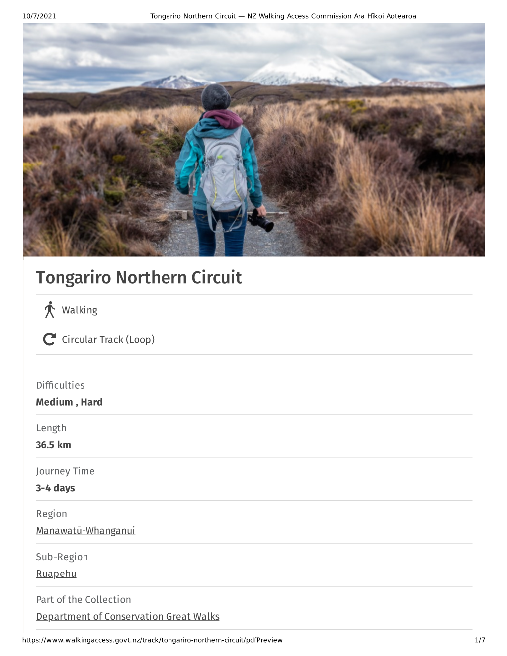 Tongariro Northern Circuit — NZ Walking Access Commission Ara Hīkoi Aotearoa