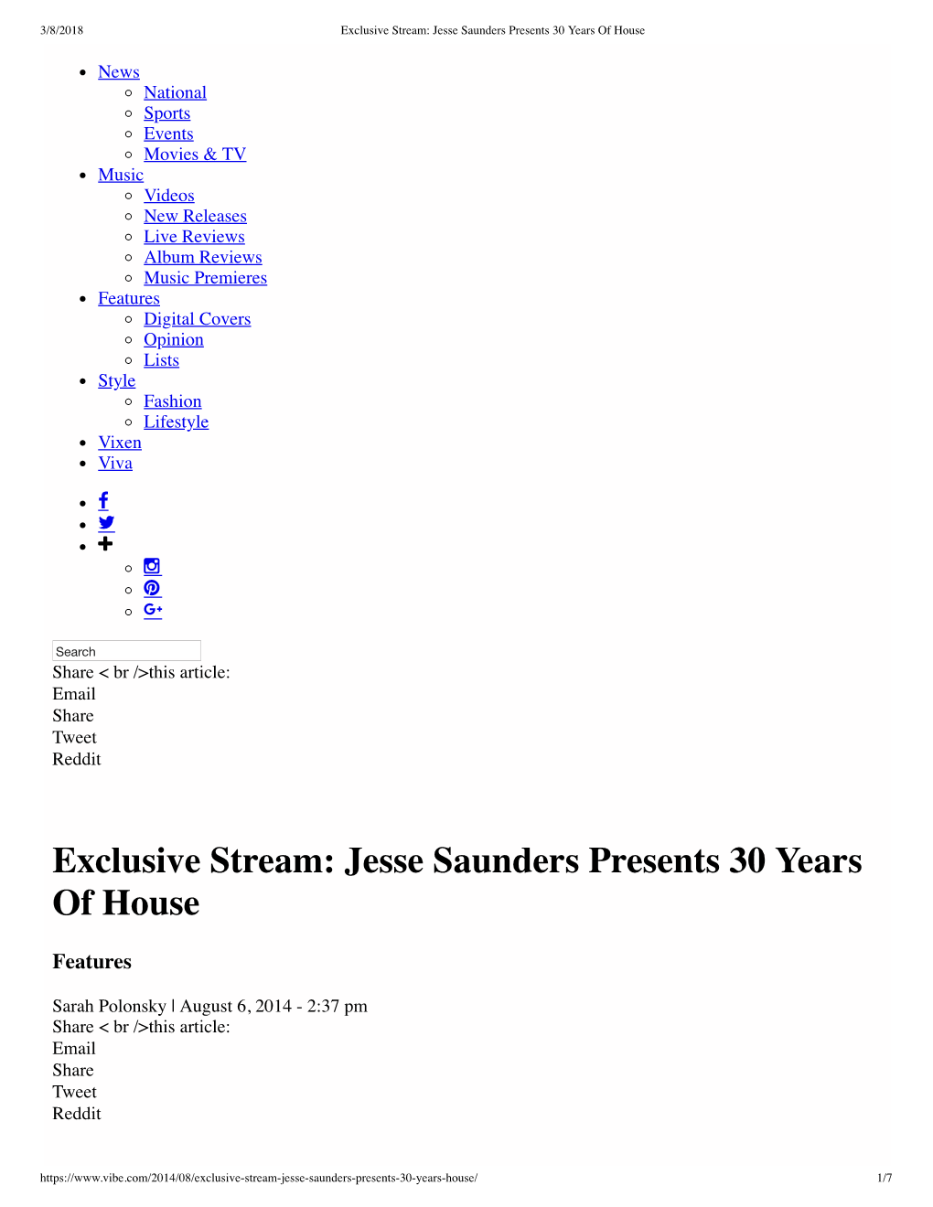 Exclusive Stream: Jesse Saunders Presents 30 Years of House