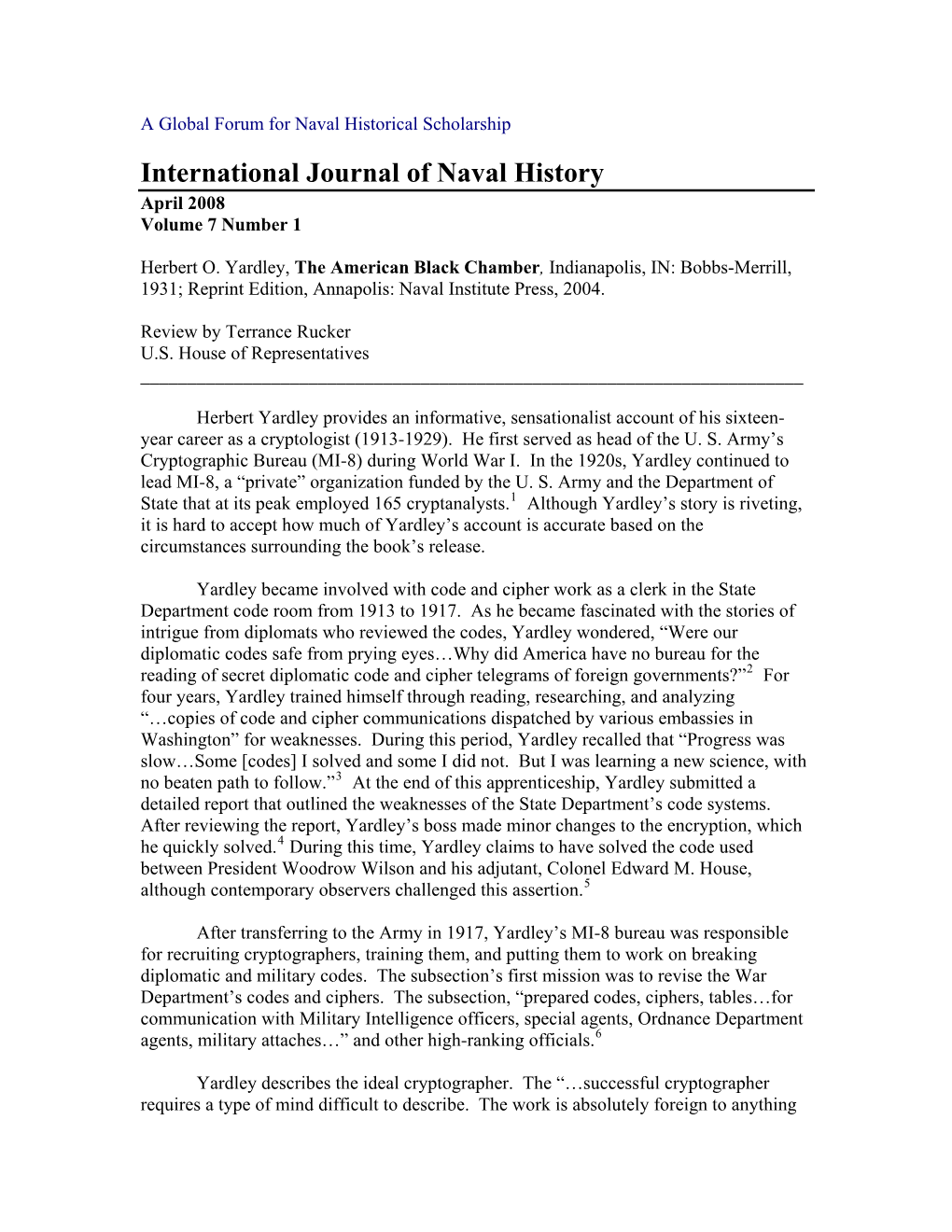 A Global Forum for Naval Historical Scholarship