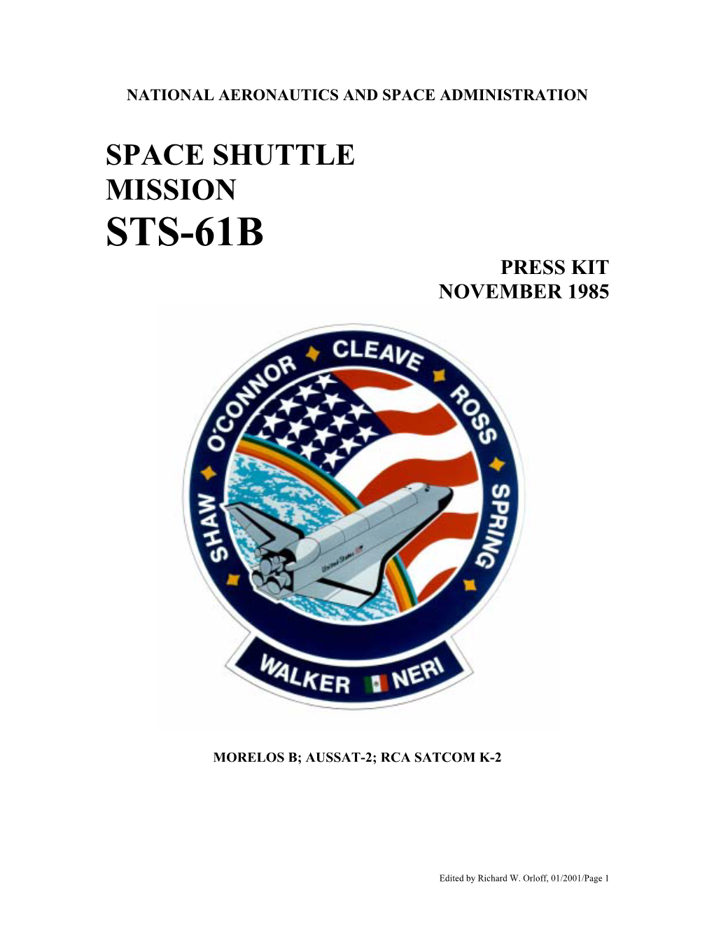 Sts-61B Press Kit November 1985