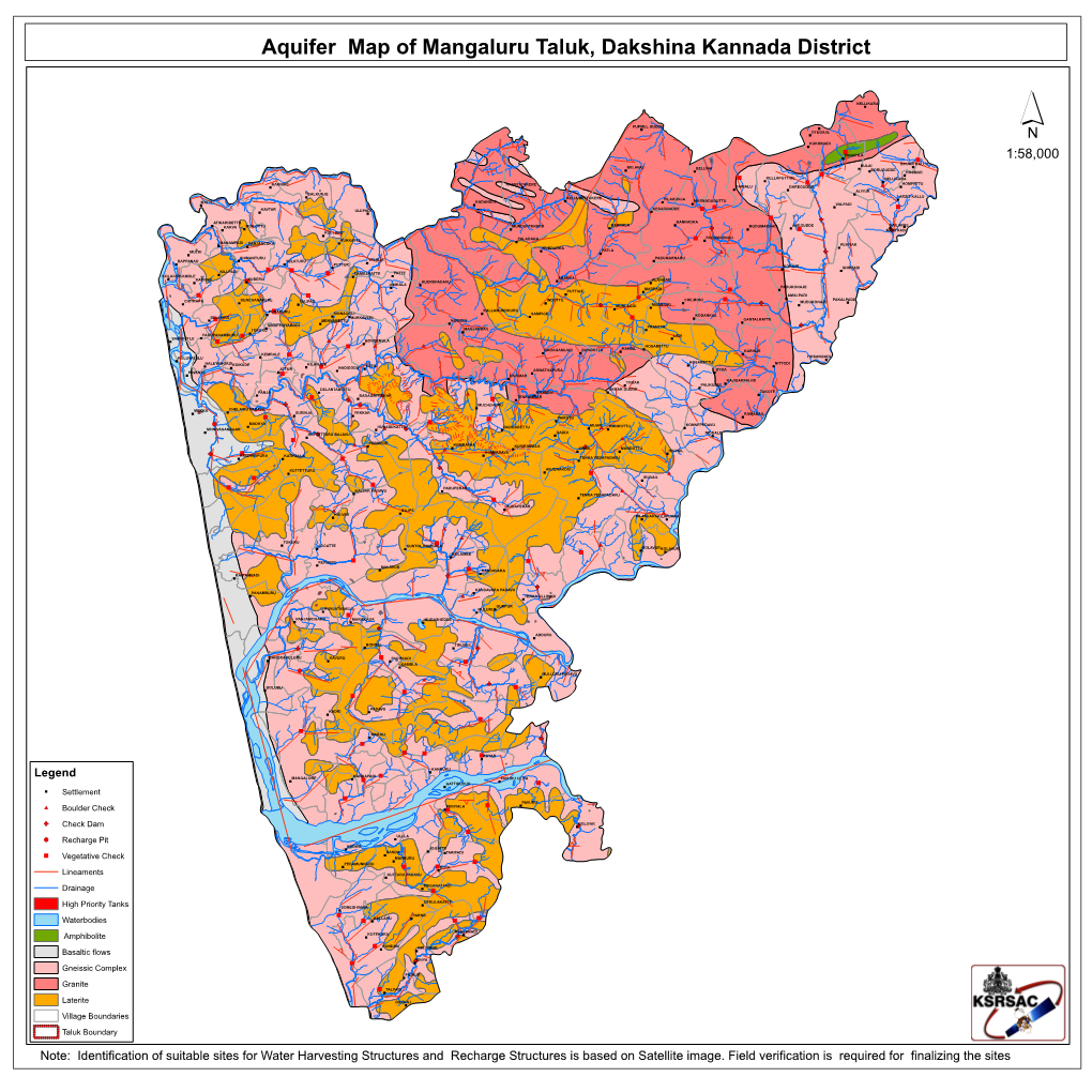 Aquifer Map of Mangaluru Taluk, Dakshina Kannada District