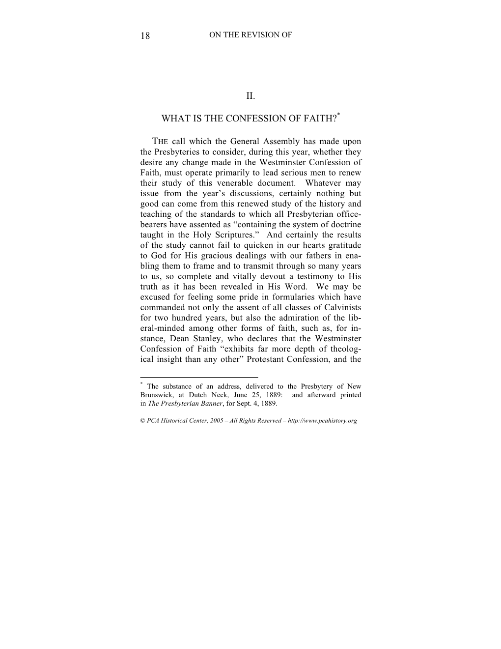 18 Ii. What Is the Confession of Faith?*