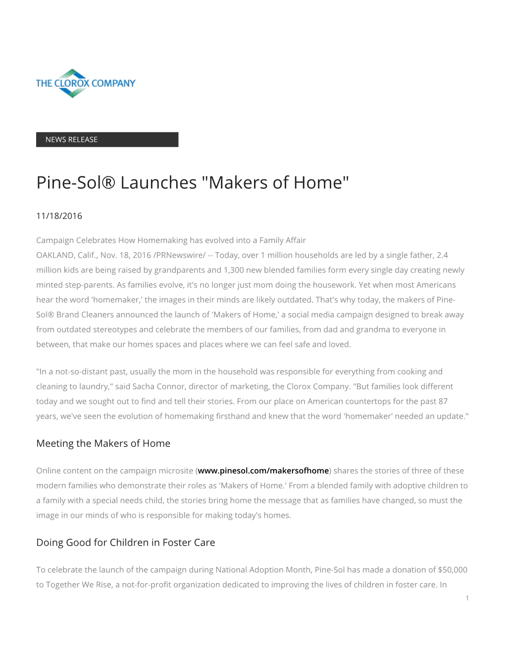 Pine-Sol® Launches 