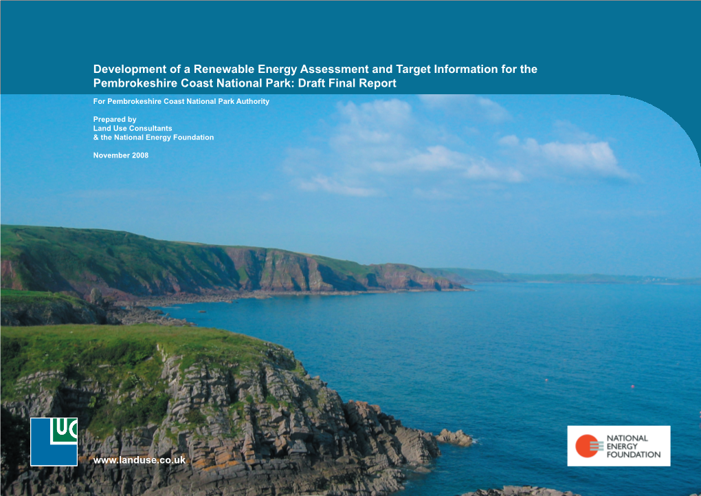 Development of a Renewable Energy Assessment and Target Information for the Pembrokeshire Coast National Park: Draft Final Report