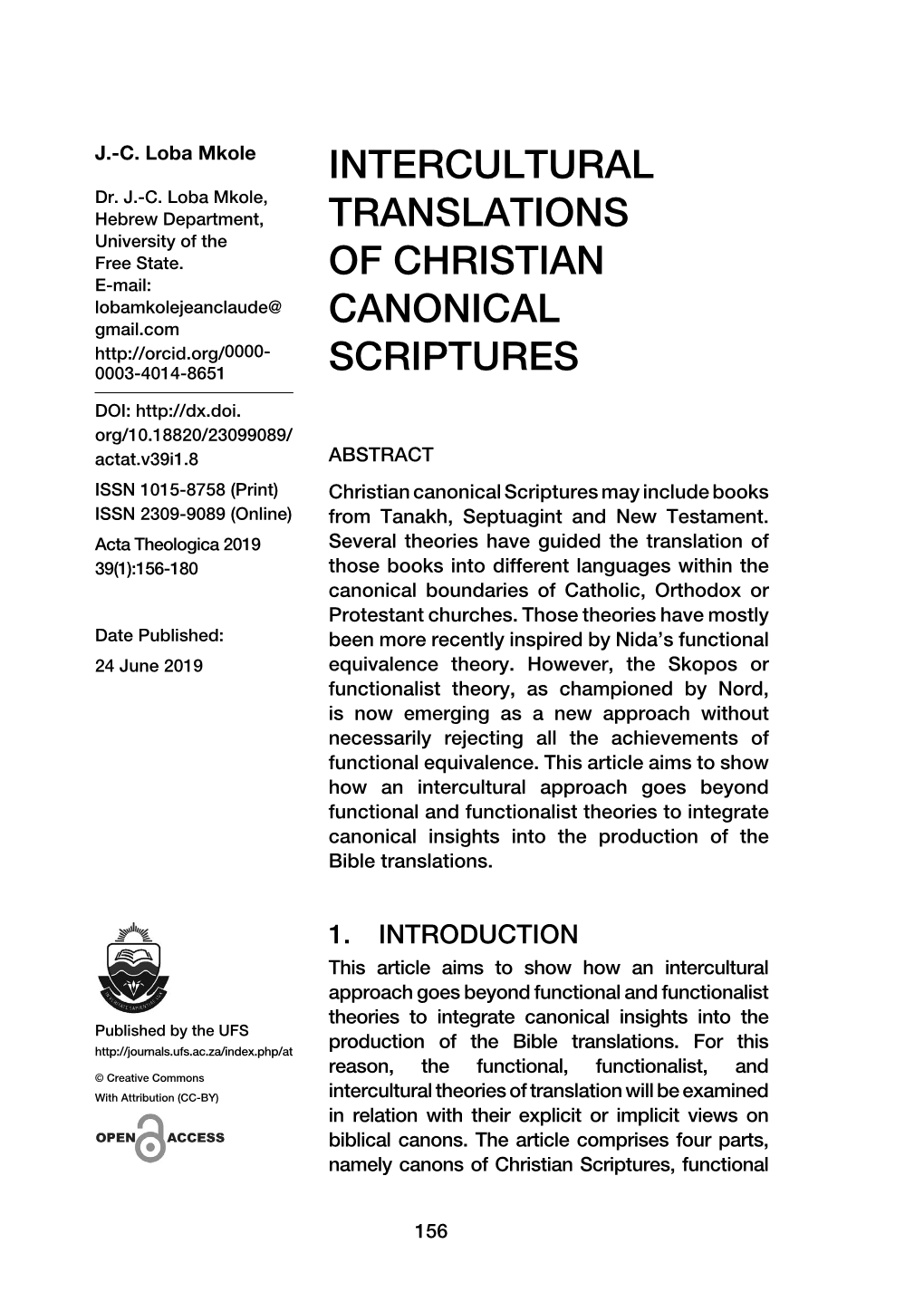 Intercultural Translations of Christian Canonical