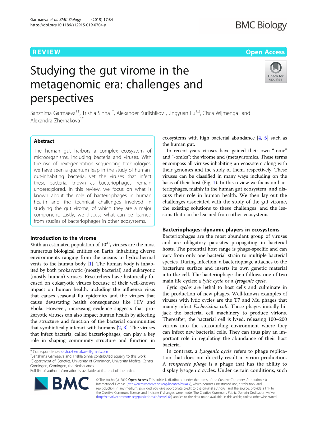 Studying the Gut Virome in the Metagenomic
