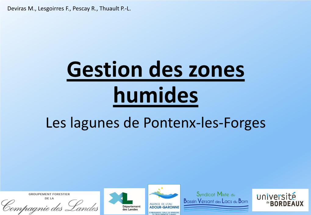 Gestion Des Zones Humides