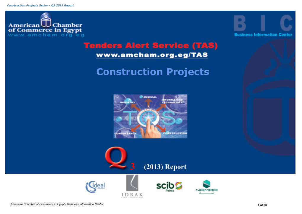 Construction Projects Sector - Q3 2013 Report