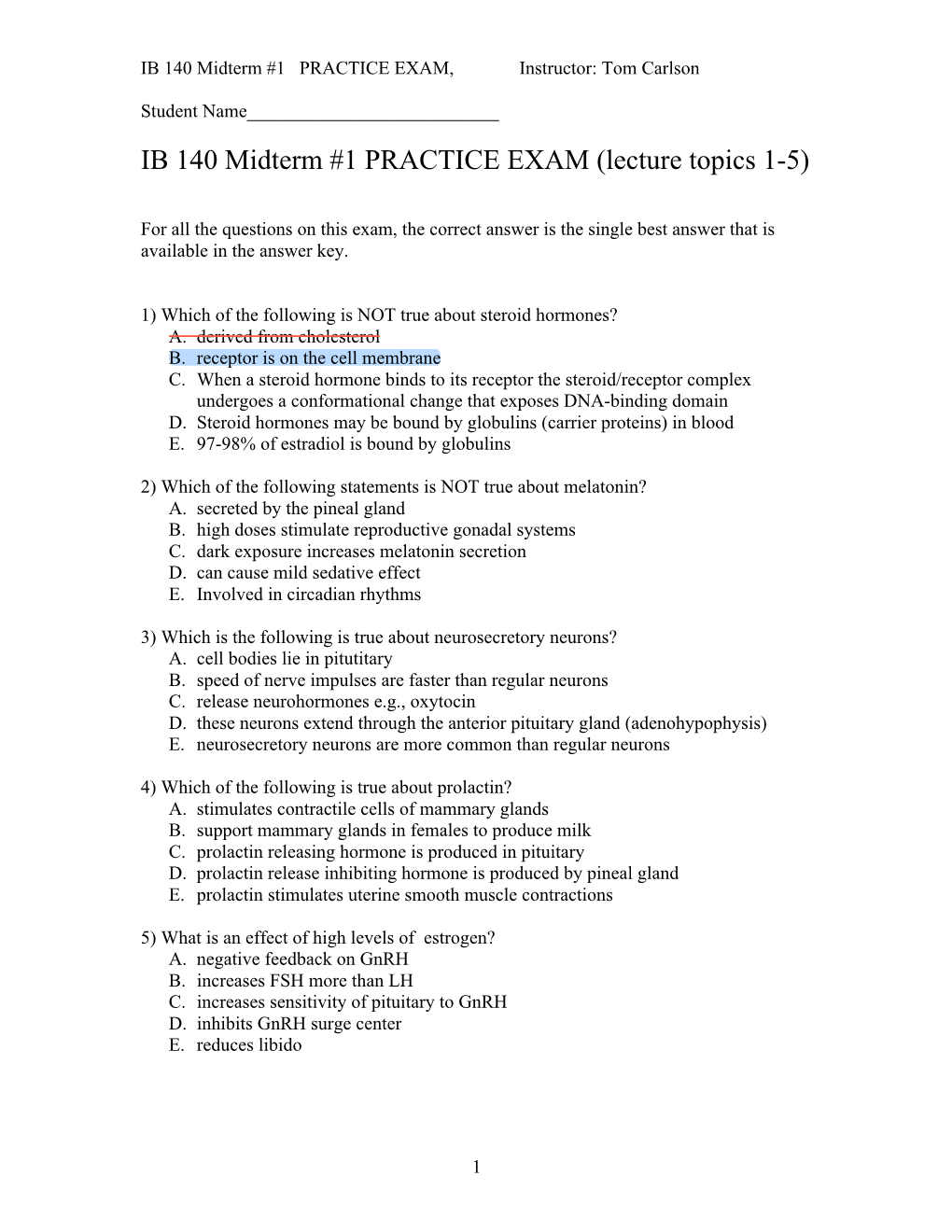 IB 140 MT#1 Prac Exam 10