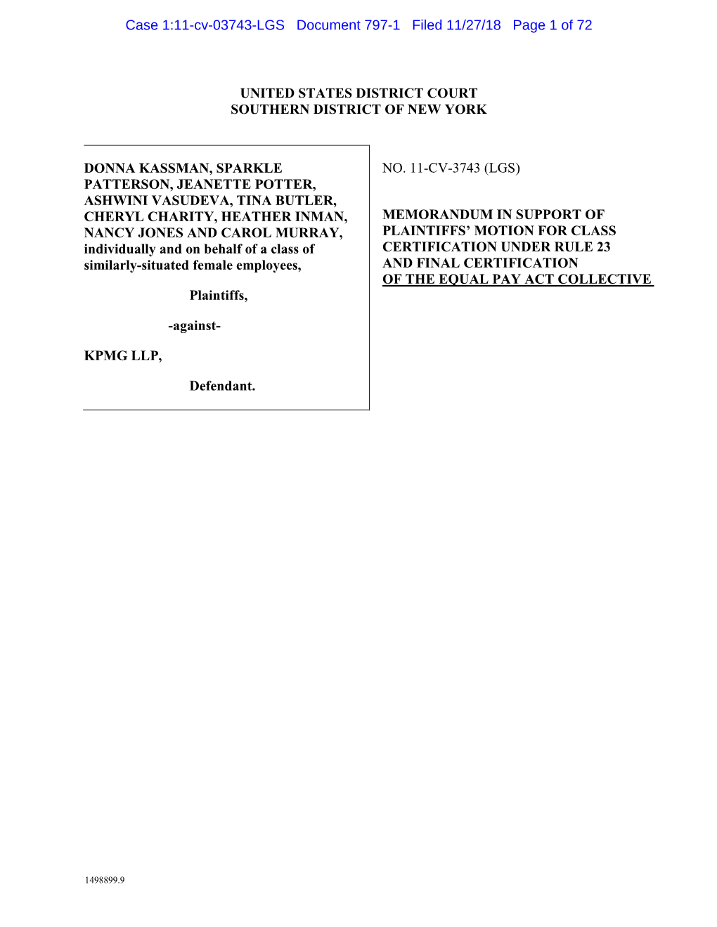 Case 1:11-Cv-03743-LGS Document 797-1 Filed 11/27/18 Page 1 of 72