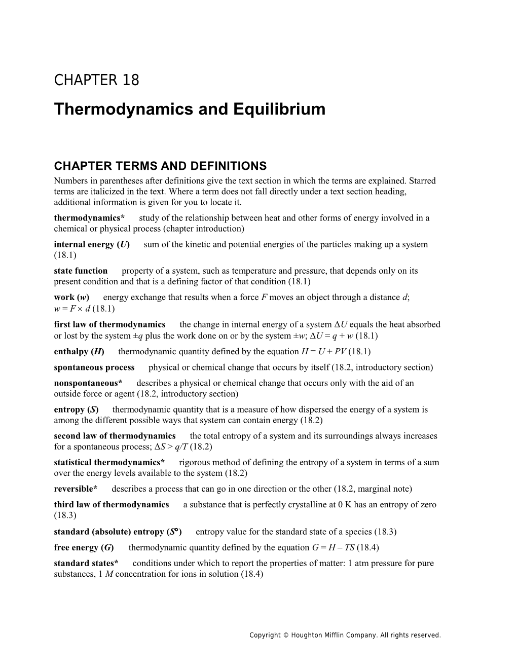 Chapter 18: Thermodynamics and Equilibrium 409