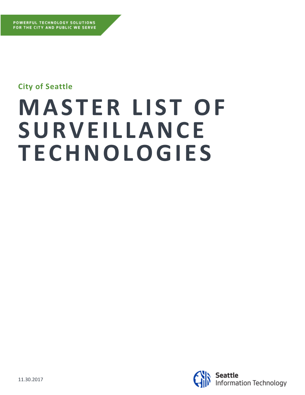 Master List of Surveillance Technologies