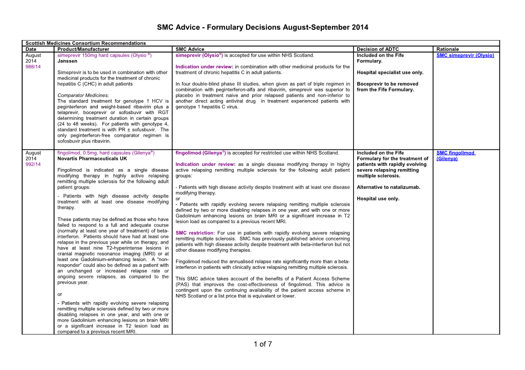 List of Natioanl Advisory Group Recommendations Since April 2002 s2