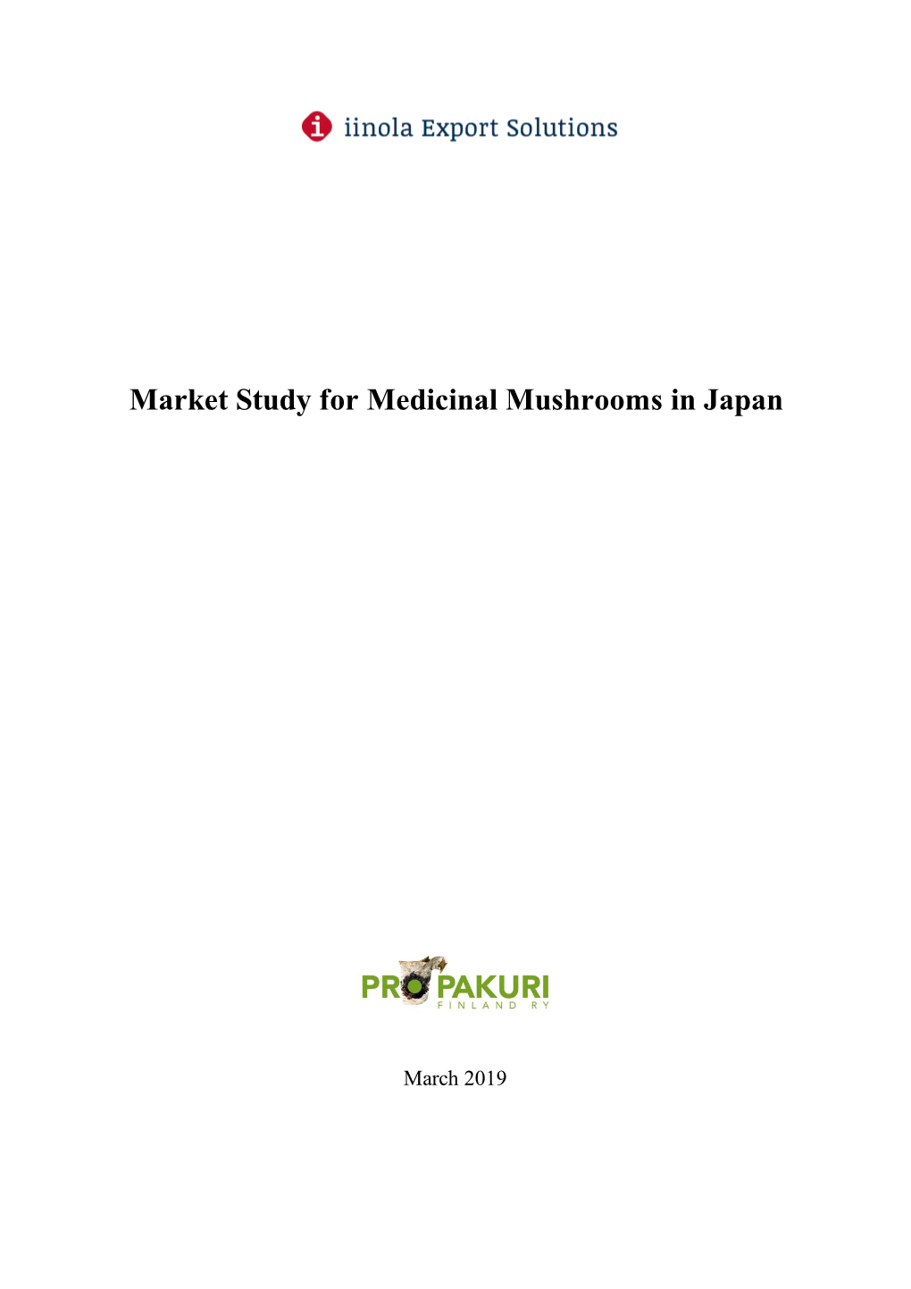 Market Study for Medicinal Mushrooms in Japan