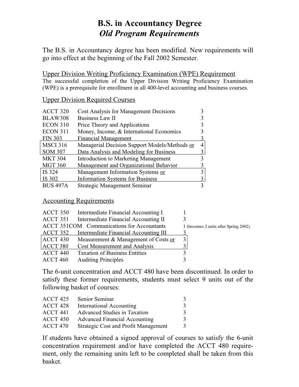 B.S. in Accountancy Degree