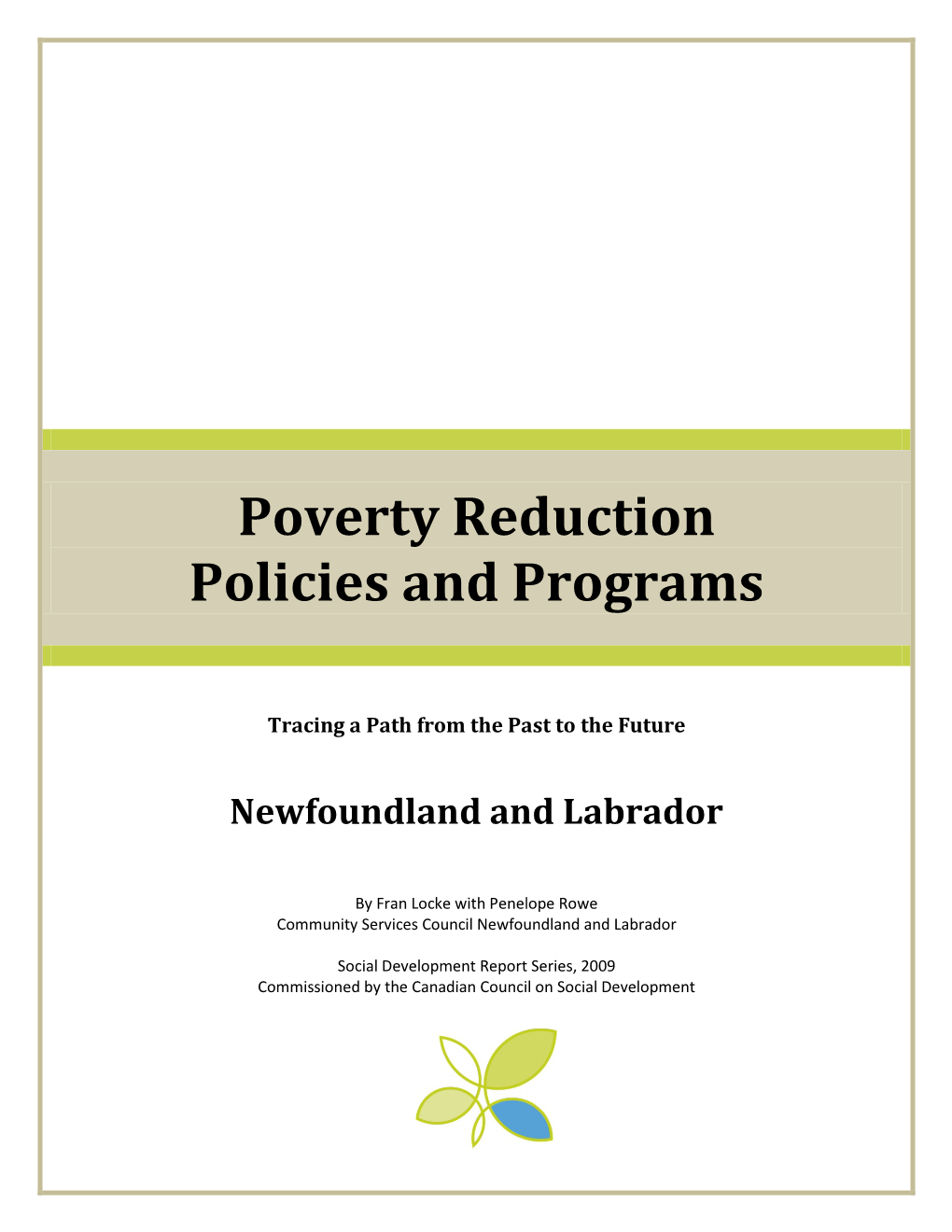 Poverty Reduction Policies and Programs