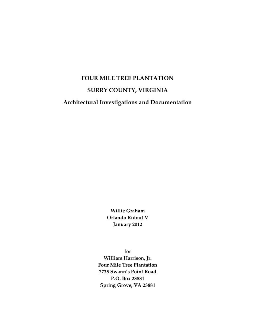 Four Mile Tree Major Construction Phases Surry County, Virginia