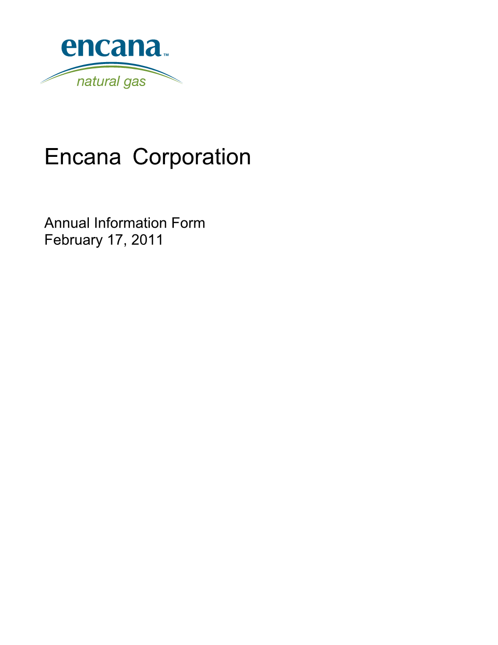 Encana Annual Information Form