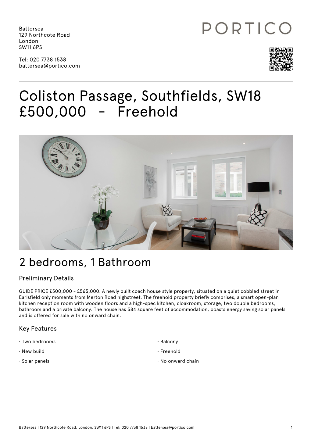 Coliston Passage, Southfields, SW18 £500,000