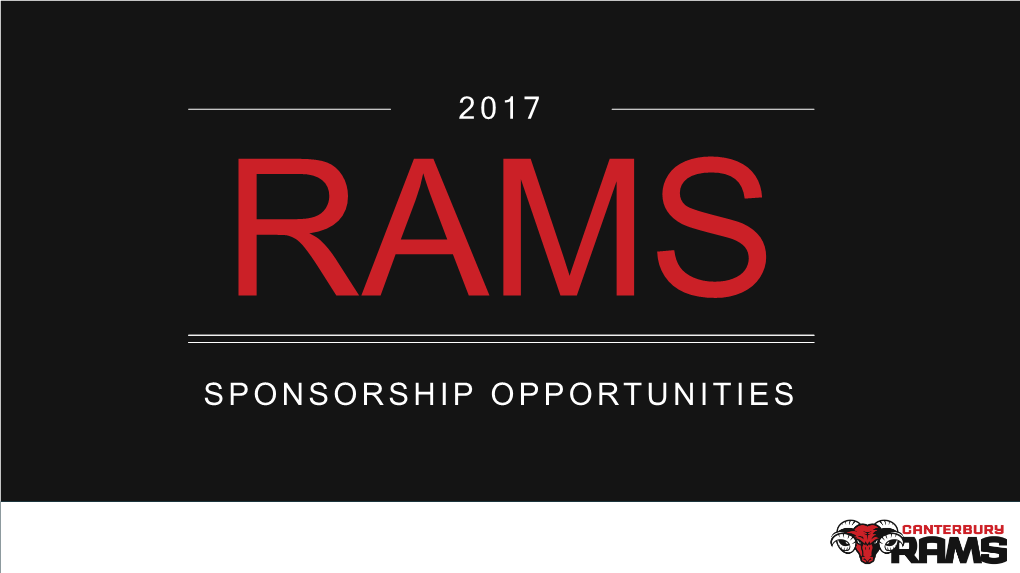Sponsorship Opportunities 2017