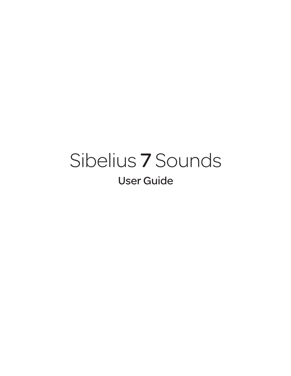 Sibelius 7 Sounds User Guide Edition 3 April 2012