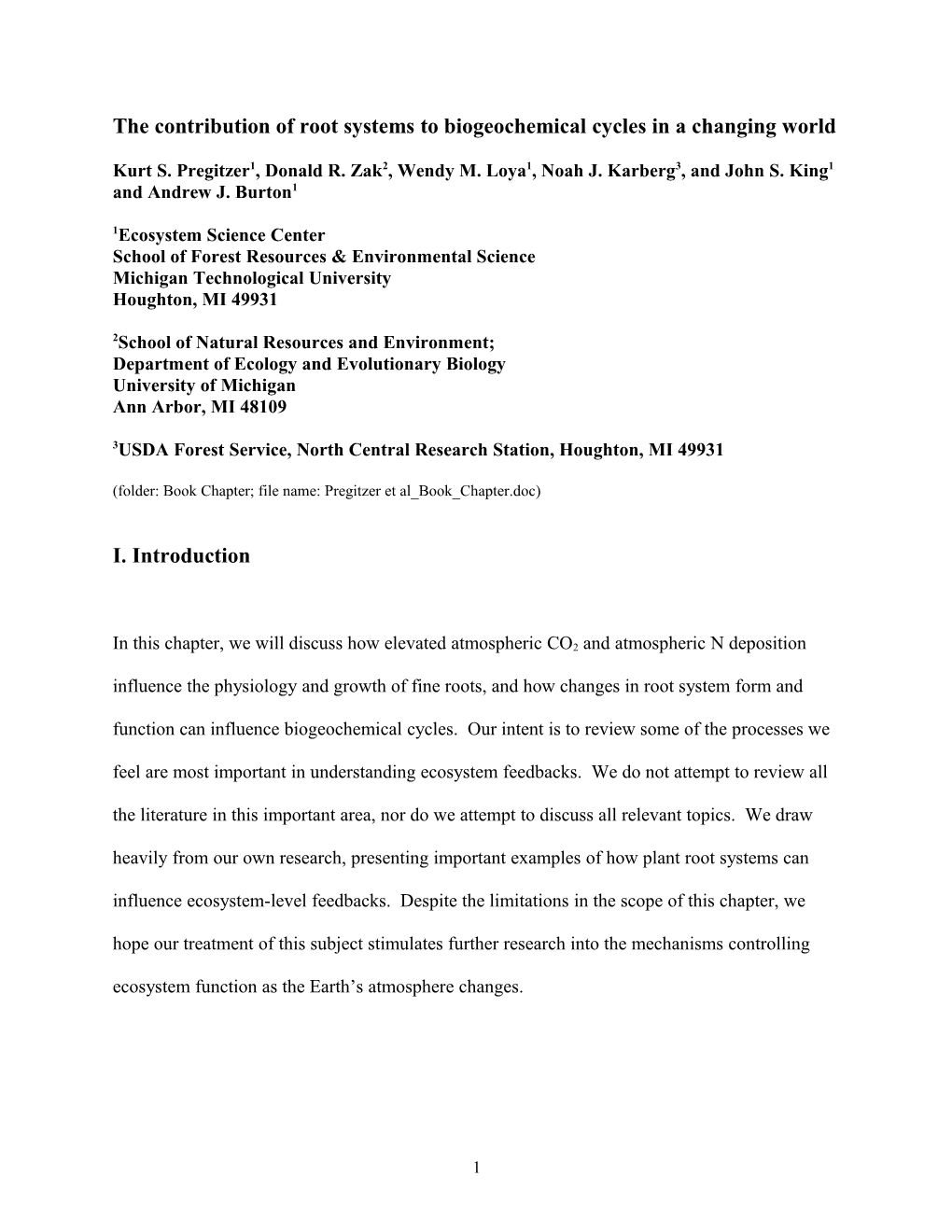 The Contribution of Root Systems to Biogeochemical Cycles in a Changing World