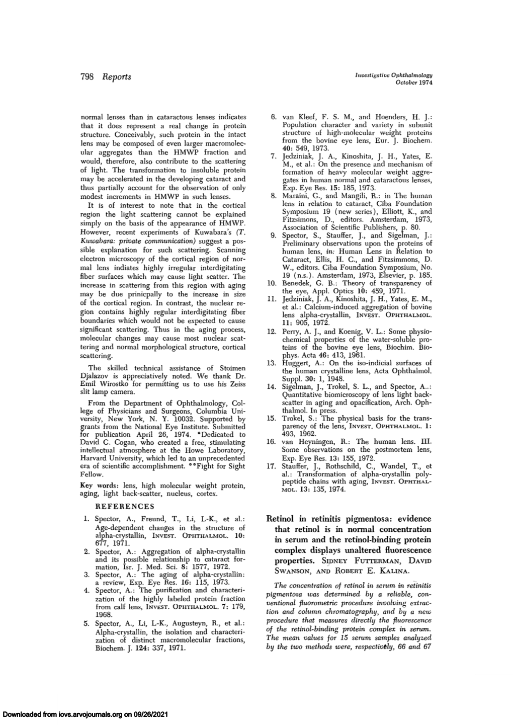 798 Reports Retinol in Retinitis Pigmentosa