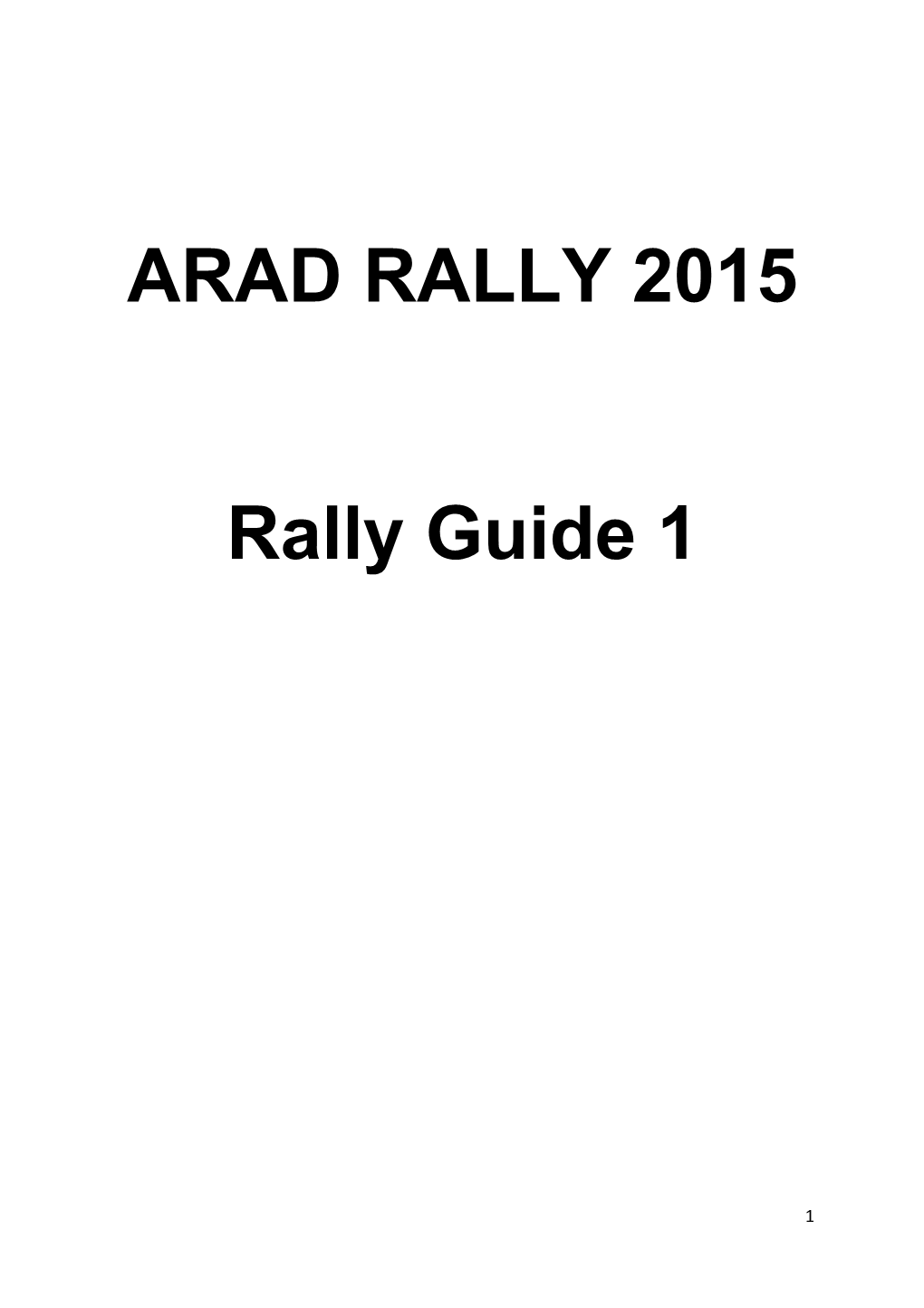 ARAD RALLY 2015 Rally Guide 1