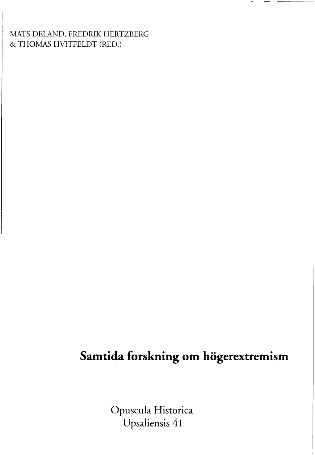 Samtida Forskning Om Högerextremism