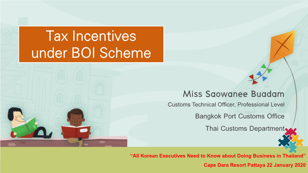 Tax Incentives Under BOI Scheme