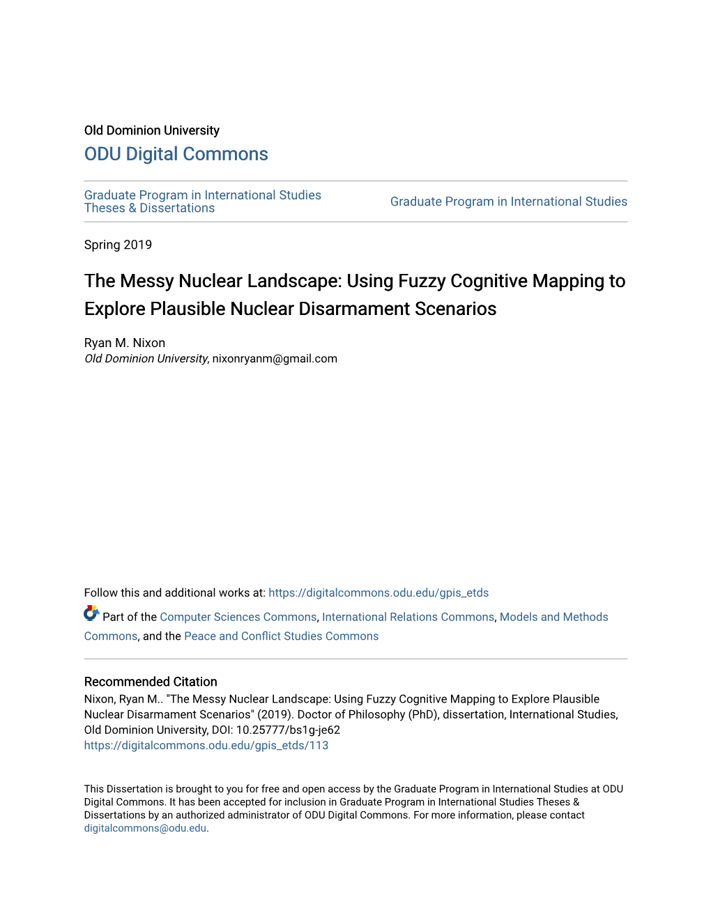 The Messy Nuclear Landscape: Using Fuzzy Cognitive Mapping to Explore Plausible Nuclear Disarmament Scenarios